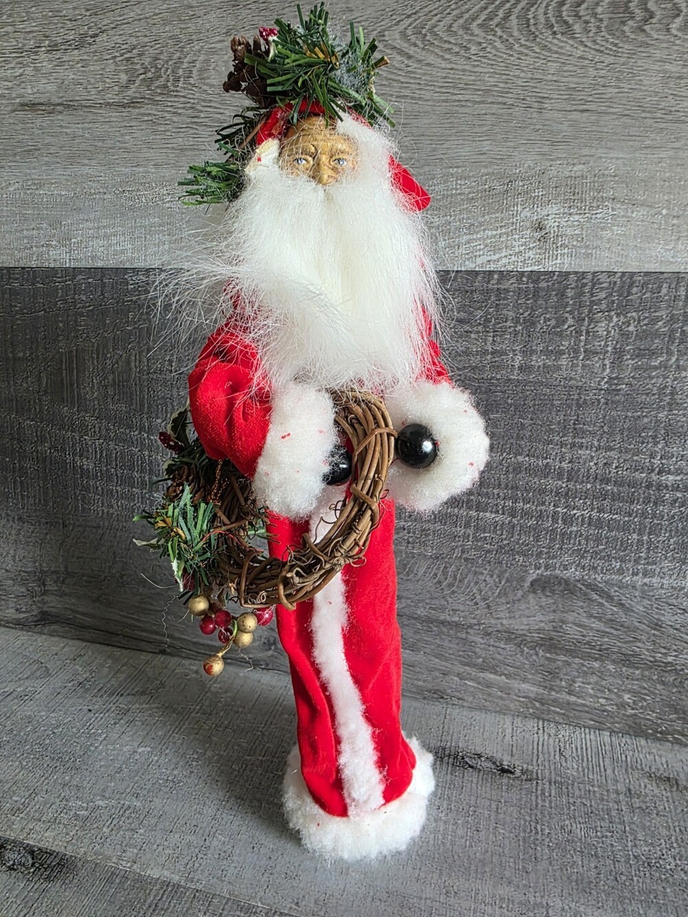 SKINNY SANTA Vintage Christmas Figure Decor Woodsy Old World St Nick G32